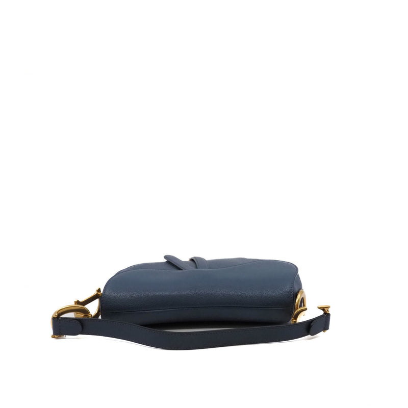 saddle mm leather blue - L'UXE LINK