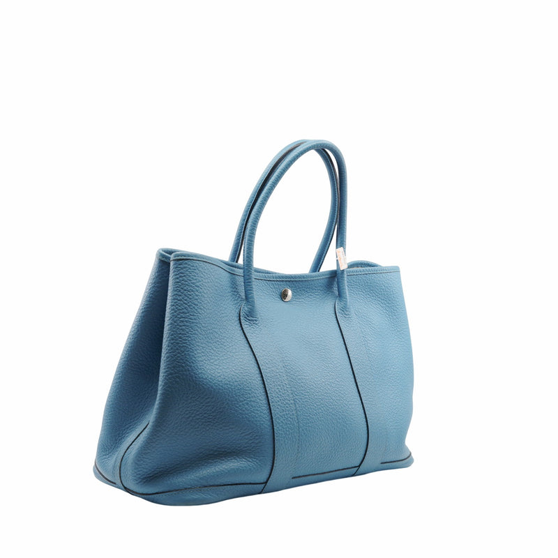 garden party  36cm leather blue - L'UXE LINK