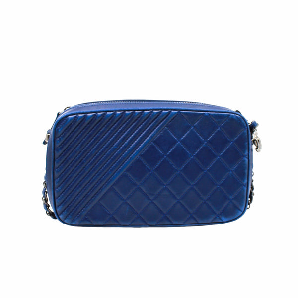 camera bag lamb skin with chain navy seri 20 - L'UXE LINK