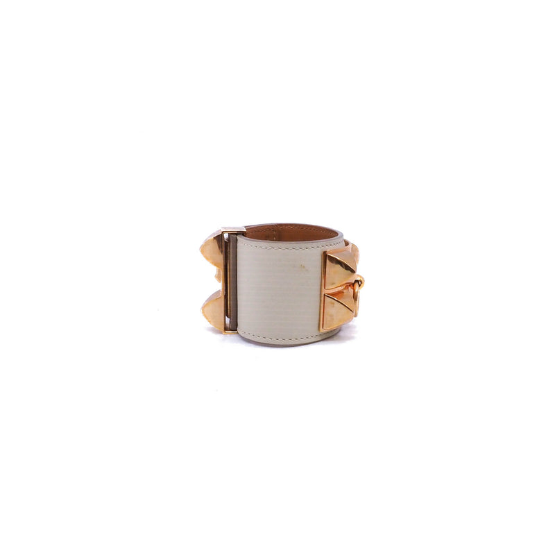 cdc bracelet in leather nata ghw - L'UXE LINK