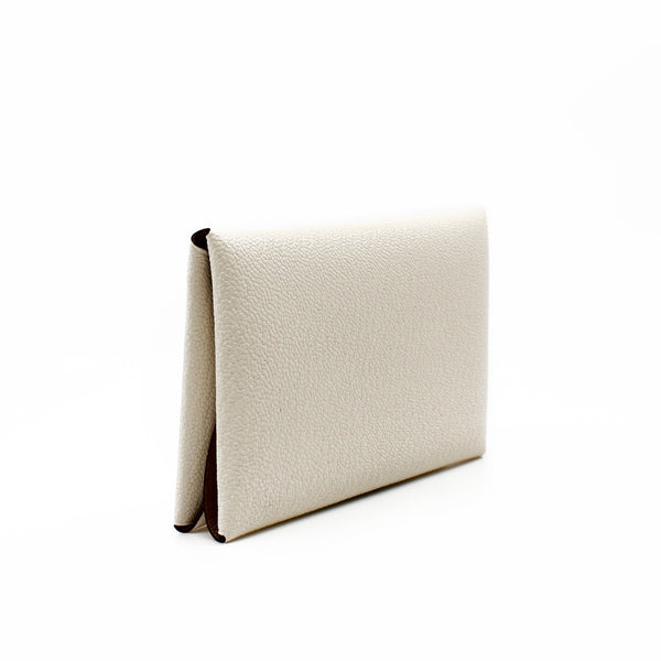 Calvi Duo Compact verso card holder in nata/ gold - L'UXE LINK