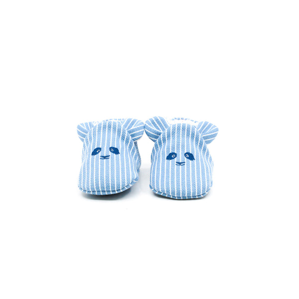 baby shoes white blue strip panda