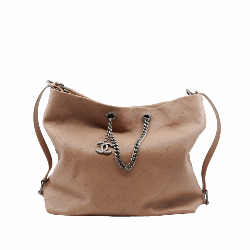 tote beige grey leather  Serial  24 - L'UXE LINK