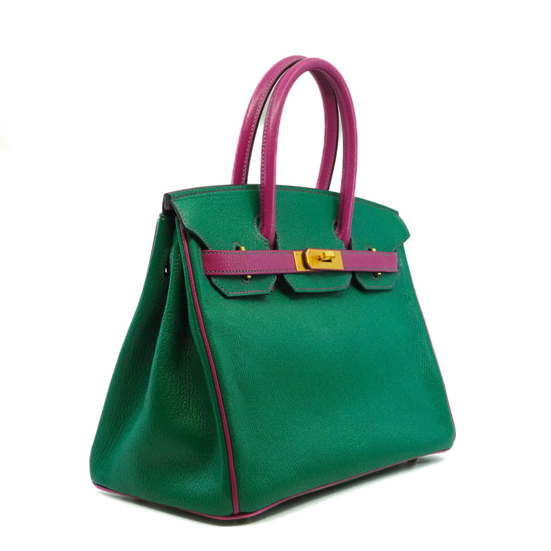 birkin 30 in goat green /l3 ghw C stamp - L'UXE LINK