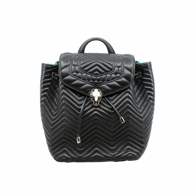 SERPENTI LEATHER BACKPACK small black - L'UXE LINK