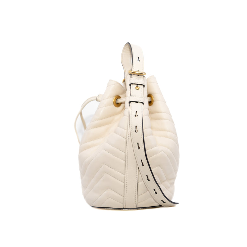 marmont tote in leather white ghw - L'UXE LINK