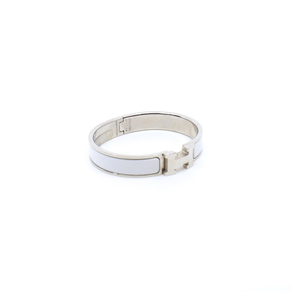 men h cilc bangle in white phw - L'UXE LINK