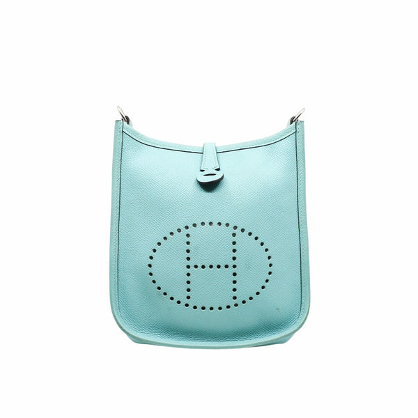 mini evelyne light blue epsom phw c stamp - L'UXE LINK