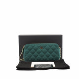 thumbnail cf zip chain bag mini fabric green  seri28 - L'UXE LINK