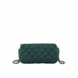 thumbnail cf zip chain bag mini fabric green  seri28 - L'UXE LINK