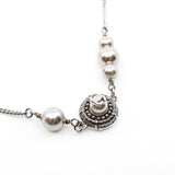 thumbnail cc necklace with cc pearl logo and pearls - L'UXE LINK