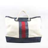 thumbnail large tote in fabirc white/red/blue