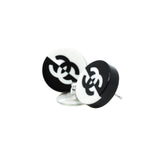 thumbnail circle earring in black/white - L'UXE LINK