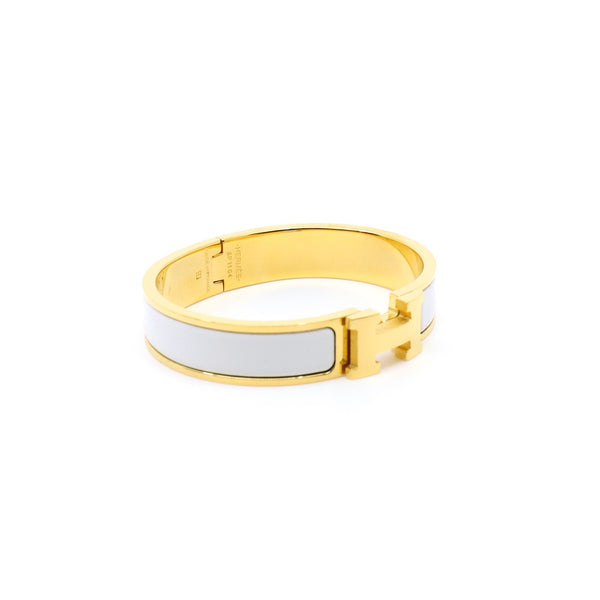 clic h bangle white pm size ghw