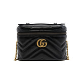 thumbnail marmont vanity case in leather black ghw - L'UXE LINK