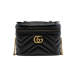 marmont vanity case in leather black ghw - L'UXE LINK