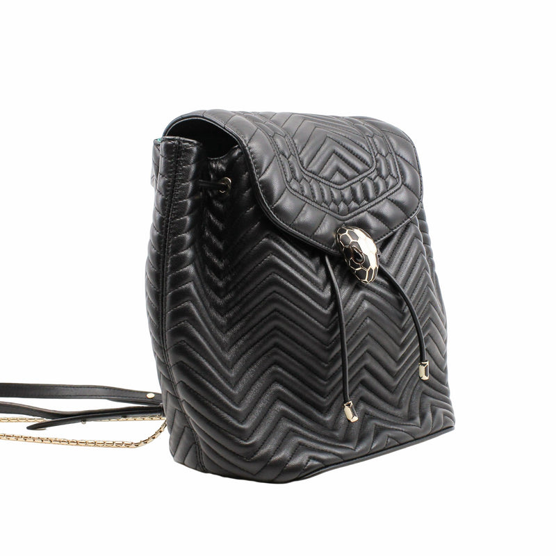 SERPENTI LEATHER BACKPACK small black - L'UXE LINK