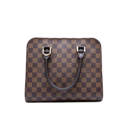 vintage box top handle strap shoulder bag in damier ebene ghw 2020