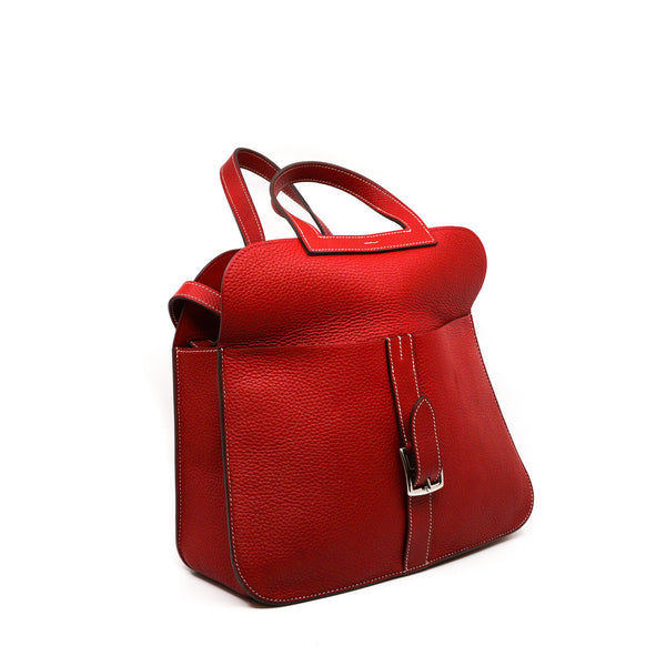 halzan 31cm in tc leather red phw T stamp - L'UXE LINK