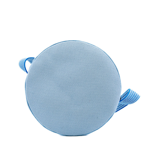 blue circle fabric bag with balls