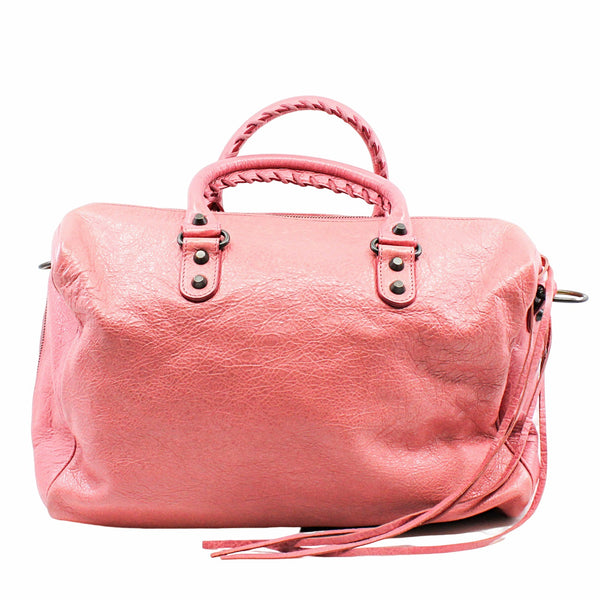 CITY HANDBAG LEATHER PINK - L'UXE LINK