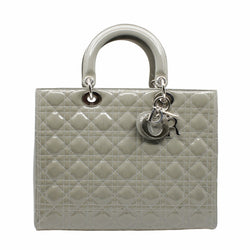 lady dior large grey patent phw strap - L'UXE LINK