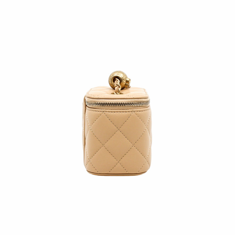 vanity case small lambskin beige  ghw seri 31 - L'UXE LINK