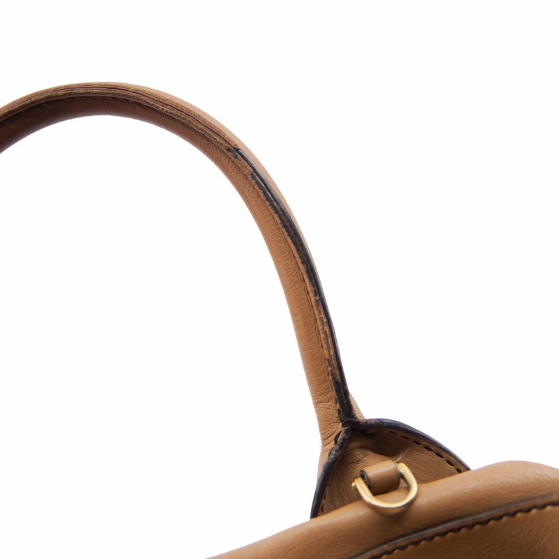 Two-way Shoulder Handbag Leather Brown