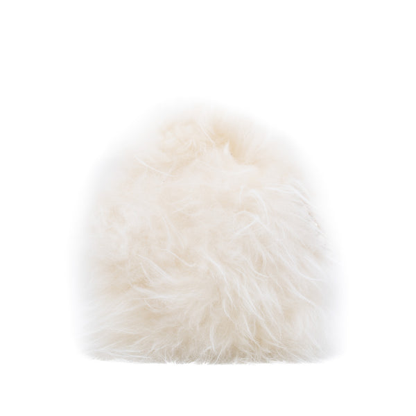 cf woc with top handle in fur/leather white ghw seri 26 - L'UXE LINK